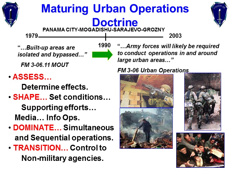Maturing Urban Operations       Doctrine  ASSESS…  